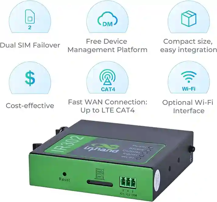 InHand Networks IR302 150Mbps Uzaktan İletişim Cihazı 6 InHand Networks IR302 150Mbps Uzaktan İletişim Cihazı 6